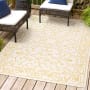 JONATHAN Y Lighting Santa Monica 5-1/4' x 7-1/2' Polypropylene Geometric Indoor/Outdoor Rectangular Area Rug Cream / Yellow