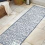 JONATHAN Y Lighting Santa Monica 2-1/4' x 10' Polypropylene Vintage Indoor/Outdoor Runner Cream / Blue