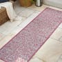 JONATHAN Y Lighting Santa Monica 2-1/4' x 10' Polypropylene Vintage Indoor/Outdoor Runner Light Gray / Fuchsia