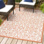 JONATHAN Y Lighting Santa Monica 9' x 12' Polypropylene Vintage Indoor/Outdoor Area Rug Cream / Orange
