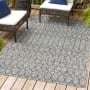 JONATHAN Y Lighting Santa Monica 3' x 5' Polypropylene Moroccan & Tribal, Southwestern, and Trellis Indoor/Outdoor Rectangular Area Rug Light Gray / Navy