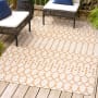 JONATHAN Y Lighting Santa Monica 3' x 5' Polypropylene Moroccan & Tribal, Southwestern, and Trellis Indoor/Outdoor Rectangular Area Rug Cream / Orange