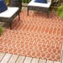 JONATHAN Y Lighting Santa Monica 3' x 5' Polypropylene Moroccan & Tribal, Southwestern, and Trellis Indoor/Outdoor Rectangular Area Rug Orange / Cream
