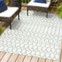 JONATHAN Y Lighting Santa Monica 3' x 5' Polypropylene Moroccan & Tribal, Southwestern, and Trellis Indoor/Outdoor Rectangular Area Rug Green / Ivory
