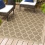 JONATHAN Y Lighting Santa Monica 5-1/4' x 7-1/2' Polypropylene Border, Geometric, and Trellis Indoor/Outdoor Rectangular Area Rug Brown / Beige
