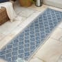 JONATHAN Y Lighting Santa Monica 2-1/4' x 8' Polypropylene Moroccan & Tribal Indoor/Outdoor Runner Navy / Gray