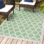 JONATHAN Y Lighting Santa Monica 5-1/4' x 7-1/2' Polypropylene Border, Geometric, and Trellis Indoor/Outdoor Rectangular Area Rug Cream / Green