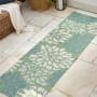 JONATHAN Y Lighting Santa Monica 2-1/4' x 10' Polypropylene Botanical Indoor/Outdoor Runner Cream / Green