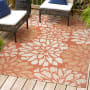 JONATHAN Y Lighting Santa Monica 4' x 6' Polypropylene Botanical Indoor/Outdoor Rectangular Area Rug Orange / Cream