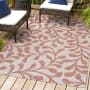 JONATHAN Y Lighting Santa Monica 4' x 6' Polypropylene Botanical and Paisley Indoor/Outdoor Area Rug Red / Beige