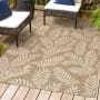 JONATHAN Y Lighting Santa Monica 4' x 6' Polypropylene Botanical Indoor/Outdoor Rectangular Area Rug Brown / Beige