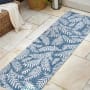 JONATHAN Y Lighting Santa Monica 2-1/4' x 10' Polypropylene Botanical Indoor/Outdoor Runner Navy / Ivory
