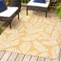 JONATHAN Y Lighting Santa Monica 4' x 6' Polypropylene Botanical Indoor/Outdoor Rectangular Area Rug Yellow / Cream