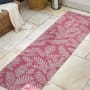 JONATHAN Y Lighting Santa Monica 2-1/4' x 10' Polypropylene Botanical Indoor/Outdoor Runner Fuchsia / Light Gray