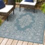 JONATHAN Y Lighting SANTA MONICA 3' x 5' Polypropylene Traditional Indoor/Outdoor Area Rug Green / Ivory