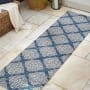 JONATHAN Y Lighting Santa Monica 2-1/4' x 8' Polypropylene Traditional and Trellis Indoor/Outdoor Runner Navy / Beige