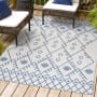 JONATHAN Y Lighting SANTA MONICA 4' x 6' Polypropylene Moroccan & Tribal Indoor/Outdoor Area Rug White / Navy