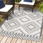 JONATHAN Y Lighting Santa Monica 4' x 6' Polypropylene Geometric and Moroccan & Tribal Indoor/Outdoor Area Rug Ivory / Black