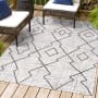 JONATHAN Y Lighting Santa Monica 5-1/4' x 7-1/2' Polypropylene Geometric, Moroccan & Tribal, and Trellis Indoor/Outdoor Area Rug Ivory / Black