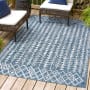 JONATHAN Y Lighting Santa Monica 3' x 5' Polypropylene Moroccan & Tribal and Trellis Indoor/Outdoor Area Rug Blue / Ivory