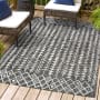 JONATHAN Y Lighting Santa Monica 3' x 5' Polypropylene Moroccan & Tribal and Trellis Indoor/Outdoor Area Rug Black / Ivory