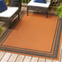 JONATHAN Y Lighting Santa Monica 3' x 5' Polypropylene Solid Indoor/Outdoor Rectangular Area Rug Orange / Dark Gray