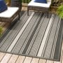 JONATHAN Y Lighting Santa Monica 7-3/4' x 10' Polypropylene Striped Indoor/Outdoor Rectangular Area Rug Black / Cream