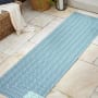 JONATHAN Y Lighting Santa Monica 2' x 8' Polypropylene Striped Indoor/Outdoor Runner Aqua / Light Gray