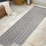 JONATHAN Y Lighting Santa Monica 2' x 8' Polypropylene Striped Indoor/Outdoor Runner Light Gray / Black