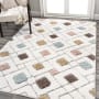 JONATHAN Y Lighting Santa Theresa 4' x 6' Shag Polypropylene Trellis Indoor Rectangular Area Rug Multi / Cream