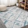 JONATHAN Y Lighting Silk Orchid 5' x 8' Polypropylene Trellis Indoor Area Rug Gray / Turquoise