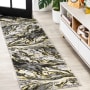 JONATHAN Y Lighting Silk Orchid 2' x 10' Polypropylene Abstract Indoor Runner Black / Yellow