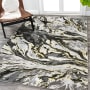 JONATHAN Y Lighting Silk Orchid 4' x 6' Polypropylene Abstract Indoor Area Rug Black / Yellow