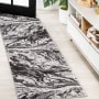 JONATHAN Y Lighting Silk Orchid 2' x 10' Polypropylene Abstract Indoor Runner Black / Ivory
