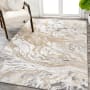 JONATHAN Y Lighting Silk Orchid 4' x 6' Polypropylene Abstract Indoor Area Rug Beige / Ivory