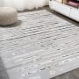 JONATHAN Y Lighting Silk Orchid 7-3/4' x 10' Polypropylene Solid and Striped Indoor Area Rug Gray / Black