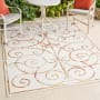 JONATHAN Y Lighting Savannah 4' x 6' Polypropylene Abstract, Moroccan & Tribal, and Trellis Indoor/Outdoor Rectangular Area Rug Cream / Terra