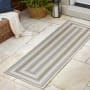 JONATHAN Y Lighting Savannah 2' x 8' Polypropylene Border and Striped Indoor/Outdoor Runner Area Rug Navy / Cream
