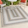 JONATHAN Y Lighting Savannah 3-1/4' x 5' Polypropylene Border and Striped Indoor/Outdoor Rectangular Area Rug Navy / Cream