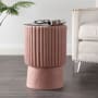 JONATHAN Y Lighting Louisa 13" Diameter Polyresin Accent Table Pink Terrazzo