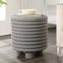JONATHAN Y Lighting Evans 17" Diameter Polyresin Accent Table Gray Frosted