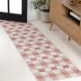 JONATHAN Y Lighting Tuscan Sun 2' x 7-3/4' Geometric, Plaid, Traditional, and Transitional Indoor/Outdoor Runner Salmon / Cream