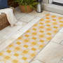 JONATHAN Y Lighting Tuscan Sun 2' x 7-3/4' Geometric, Plaid, Traditional, and Transitional Indoor/Outdoor Runner Yellow / Cream