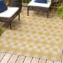 JONATHAN Y Lighting Tuscan Sun 7-3/4' x 10' Polypropylene Geometric and Plaid Indoor/Outdoor Area Rug Yellow / Cream