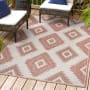 JONATHAN Y Lighting Tuscan Sun 4' x 6' Polypropylene Moroccan & Tribal Indoor/Outdoor Area Rug Salmon / Cream