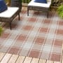 JONATHAN Y Lighting Tuscan Sun 7-3/4' x 10' Polypropylene Geometric and Plaid Indoor/Outdoor Area Rug Salmon / Cream