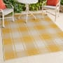 JONATHAN Y Lighting Tuscan Sun 7-3/4' x 10' Polypropylene Geometric and Plaid Indoor/Outdoor Area Rug Yellow / Cream