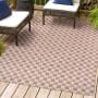 JONATHAN Y Lighting Tuscan Sun 4' x 6' Polypropylene Geometric and Plaid Indoor/Outdoor Area Rug Salmon / Cream