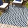 JONATHAN Y Lighting Tuscan Sun 4' x 6' Polypropylene Geometric and Plaid Indoor/Outdoor Area Rug Navy / Cream
