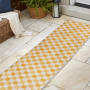 JONATHAN Y Lighting Tuscan Sun 2' x 7-3/4' Geometric and Traditional Indoor/Outdoor Runner Yellow / Cream